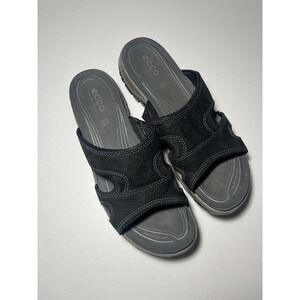 Ecco Suede Sandals Slides Shoes EU 42 US 11.5 Black Slip on Summer